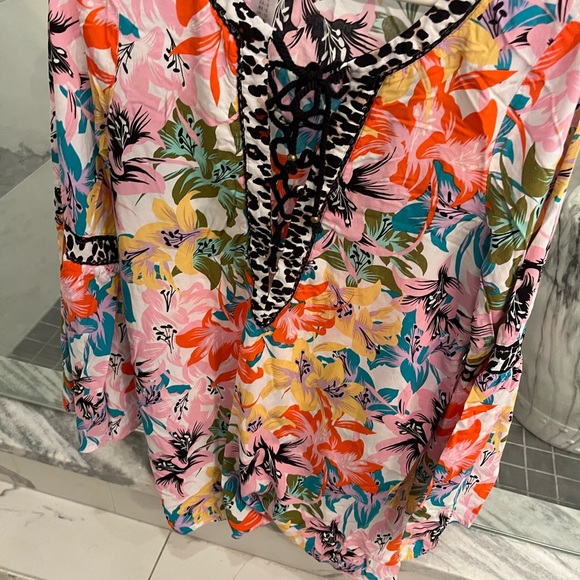 Nanette Lepore swim cover up or top size large bo ho hippy style festive cute - Picture 6 of 13